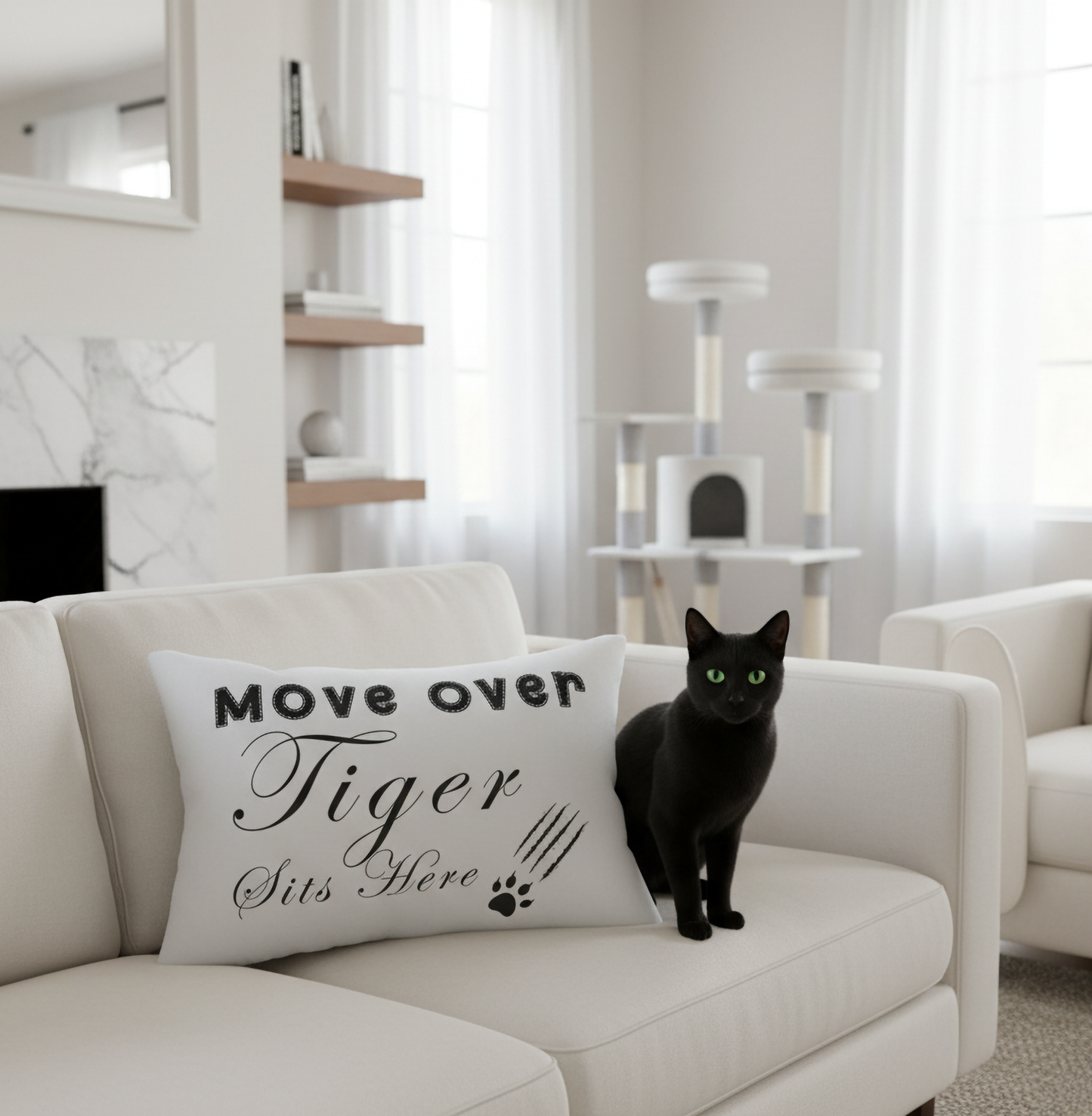 Move Over Cat or Dog Name Pillow Personalized Dog Gift Funny Pet Lover Couch Decor