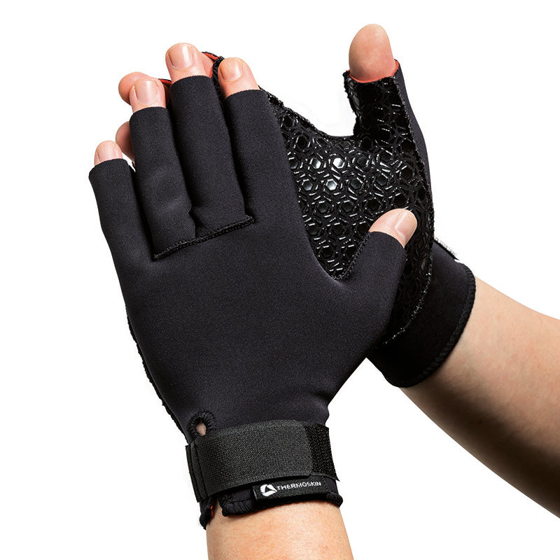 bicycle gloves for arthritis Thermoskin Arthritis Compression Gloves, Black (1 Pair Right and Left) – Sierra Care