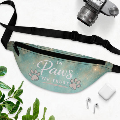 Funny Dog Fanny Pack Patina Blue Pet Lover Gift In Paws We Trust