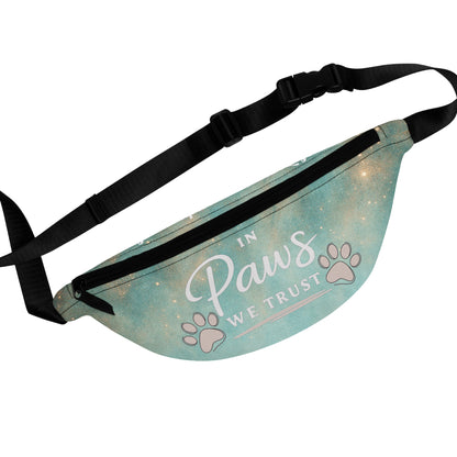 Funny Dog Fanny Pack Patina Blue Pet Lover Gift In Paws We Trust